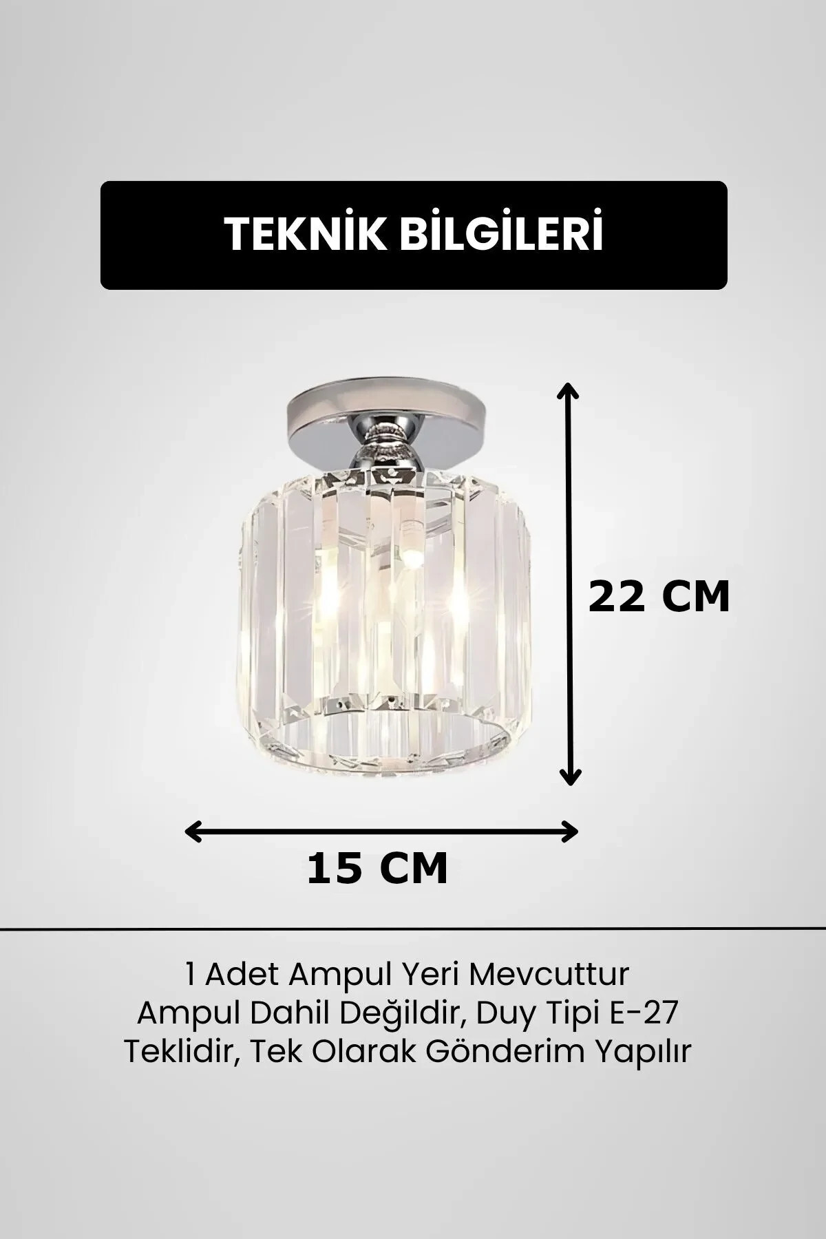 Chiaro Forte Model Krom Renk Kaplama Kristal Taşlı Metal Gövde Luxury Serisi Modern Plafonyer Avize